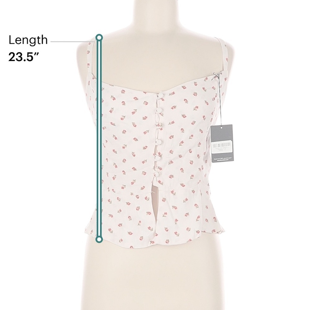 NWT reformation Adela Top in cherries blush light pink size 12 seen on riverdale - Picture 5 of 8